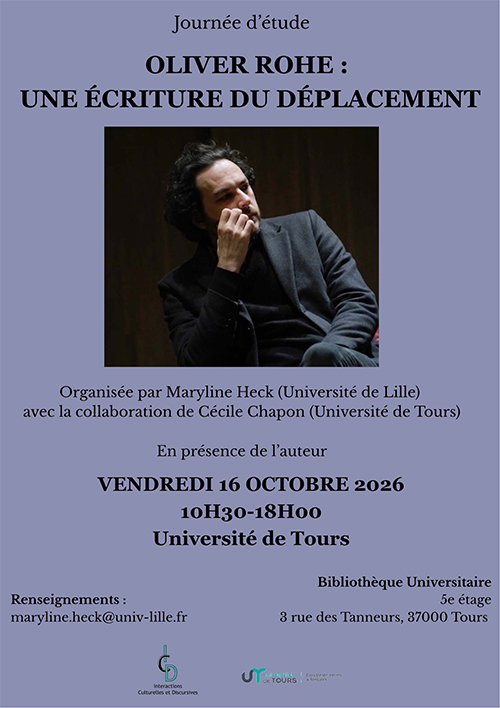 Universit&eacute; de Tours : journ&eacute;e d'&eacute;tude autour d'Oliver Rohe