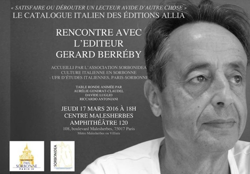 Le catalogue italien des éditions Allia